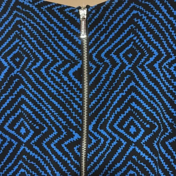 Michael Kors Blue Black Long Sleeve Sheath Dress Womans XL, great condition. - Picture 3 of 6